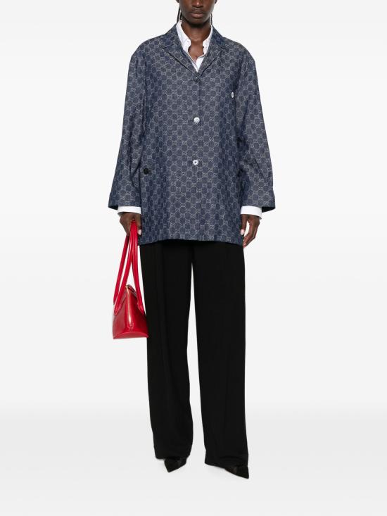 26FW 구찌 GG 코튼 데님 자카드 재킷 875438XDDG34011 Dark grey - GUCCI