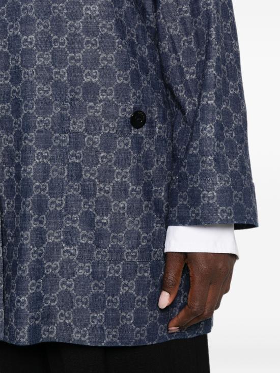 26FW 구찌 GG 코튼 데님 자카드 재킷 875438XDDG34011 Dark grey - GUCCI