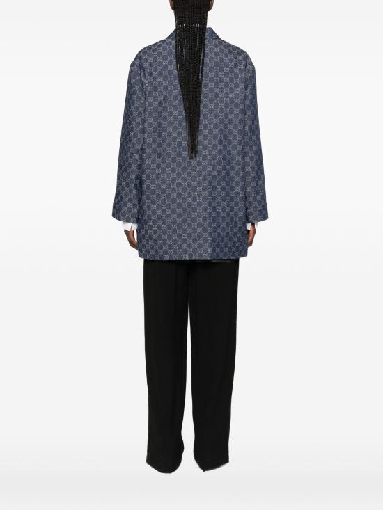 26FW 구찌 GG 코튼 데님 자카드 재킷 875438XDDG34011 Dark grey - GUCCI