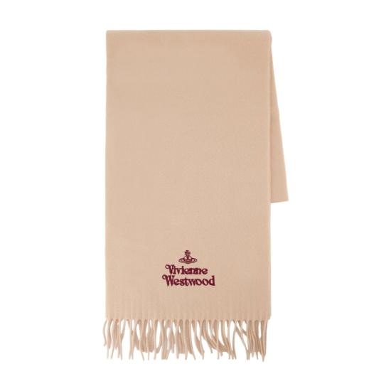 26FW 비비안웨스트우드 자수 로고 머플러 81030007W00Q7AACC406 BEIGE - VIVIENNE WESTWOOD