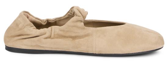 26FW 미우미우 주름 스웨이드 발레리나 플랫 슈즈 5F340EFD005008F0F24 Beige - MIU MIU