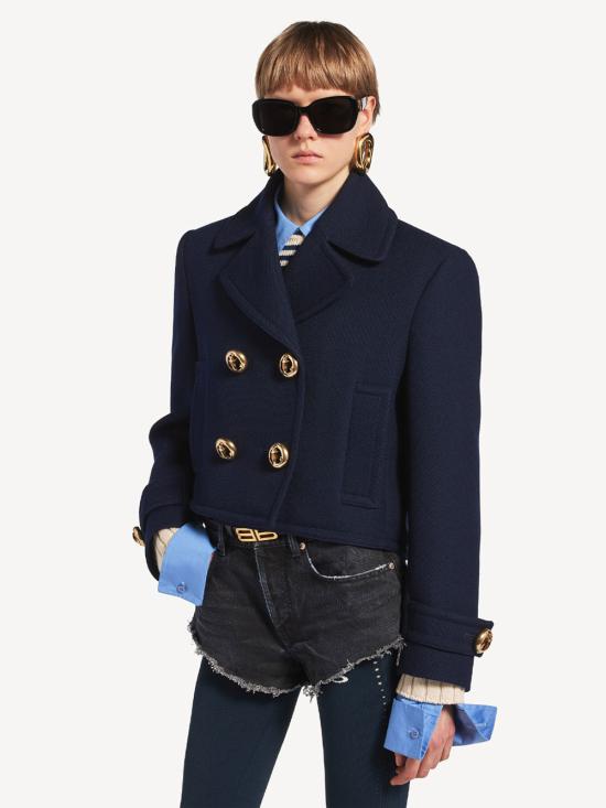 26FW 발렌시아가 크롭 피코트 A002D7TUU16 8065 BLUE - BALENCIAGA