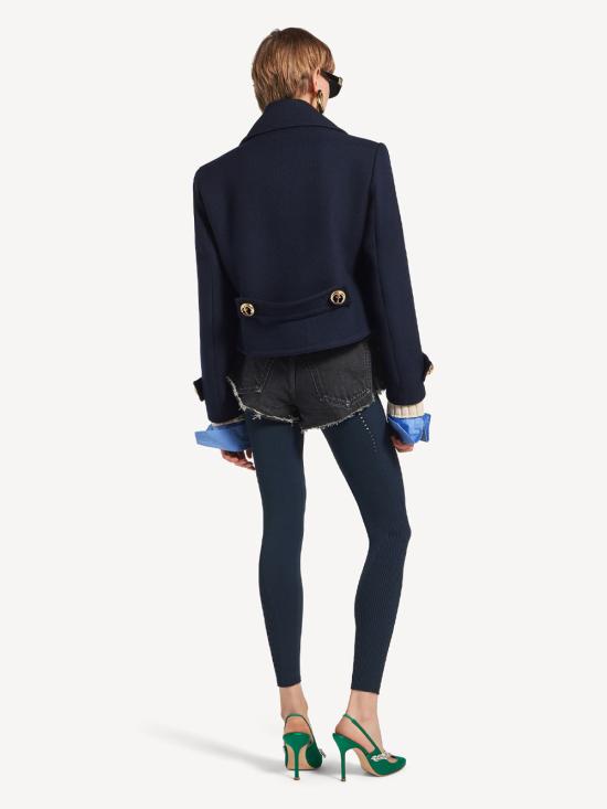 26FW 발렌시아가 크롭 피코트 A002D7TUU16 8065 BLUE - BALENCIAGA