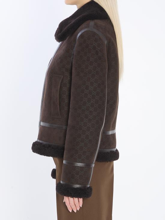 26FW 구찌 프린트 스웨이드 쉐어링 자켓 835526XSAGB 2037 BROWN - GUCCI
