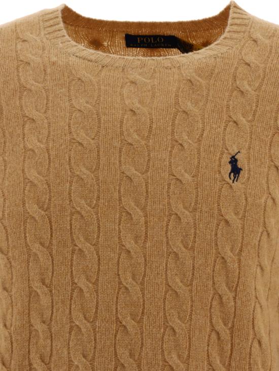 26FW 폴로 랄프로렌 케이블 니트 스웨터 710876762009CAMELMELANGE BROWN - POLO RALPH LAUREN