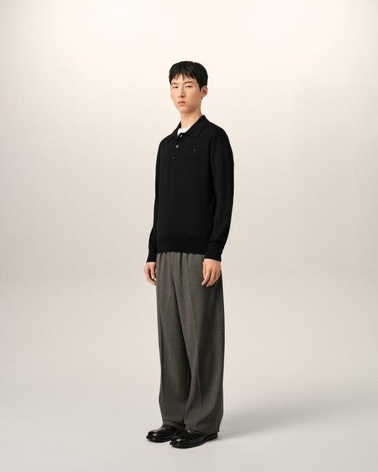 26FW 아미 긴팔 티셔츠 HPL457KN0197 0180 BLACK - AMI