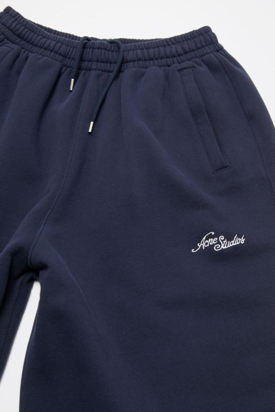 26FW 아크네 스튜디오 플리스 로고 스웨트팬츠 CK0142RWUXTROU000002 833 DARKNAVY - ACNE STUDIOS