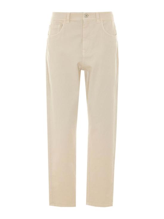 26FW 브루넬로 쿠치넬리 스트레이트 팬츠 MB057P5319C9815 WHITE