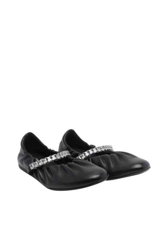 26FW 지미추 플랫 슈즈 JADEBALLERINAGKEBLACKCRYSTAL - JIMMY CHOO