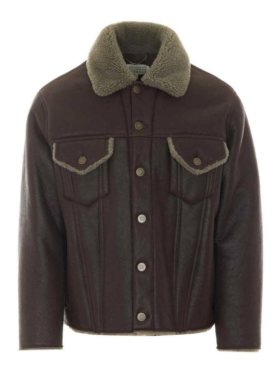 26SS 마르지엘라 왁스 시어링 자켓 왁스 시어링 자켓 S50AM0659SY1399143 BROWN