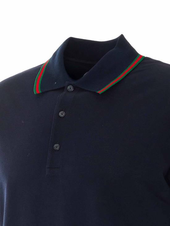 26SS 구찌 코튼 저지 피케 폴로 셔츠 872468XJHX54816 BLUE - GUCCI