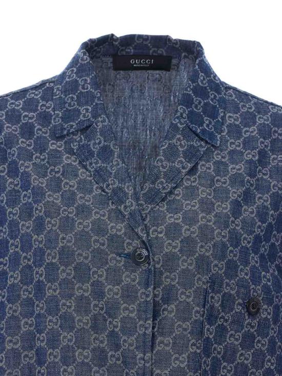 26SS 구찌 GG 코튼 데님 자카드 재킷 875438XDDG34011 BLUE - GUCCI