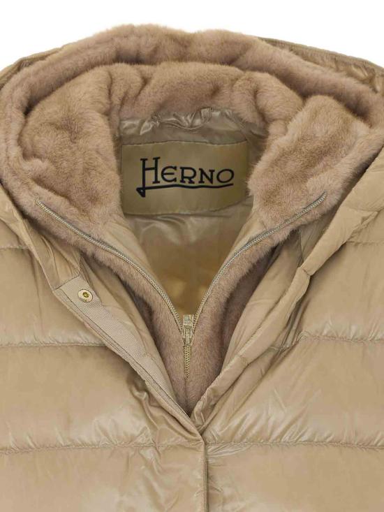 26FW 에르노 밍크 퍼 이펙트 파카 재킷 PI002312D12017Z1985 BEIGE - HERNO