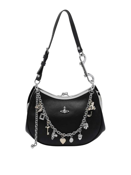 26SS 비비안웨스트우드 카프스킨 스몰 로고 토트백 4B01000PWL00BXN401 BLACK
