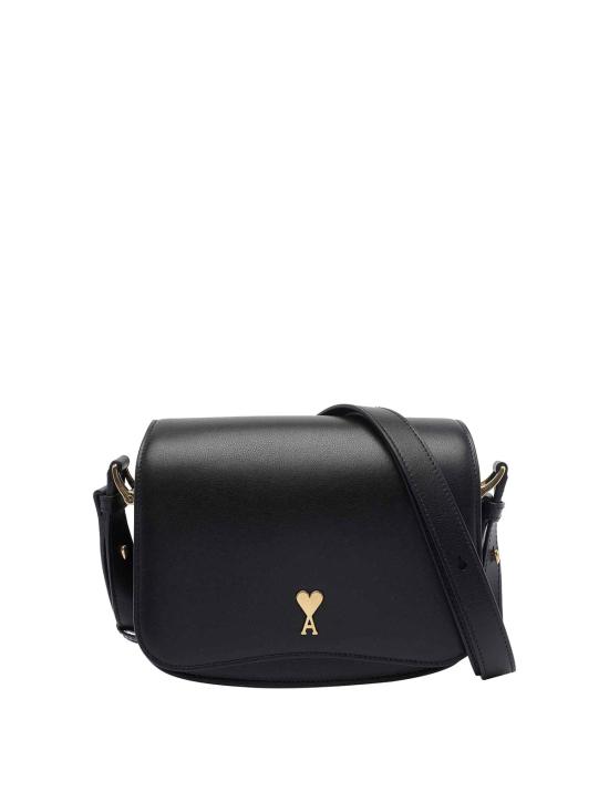 26FW 아미 스몰 하트 로고 글레이즈드 레더 파리 백 ULL717AL02080015 BLACK