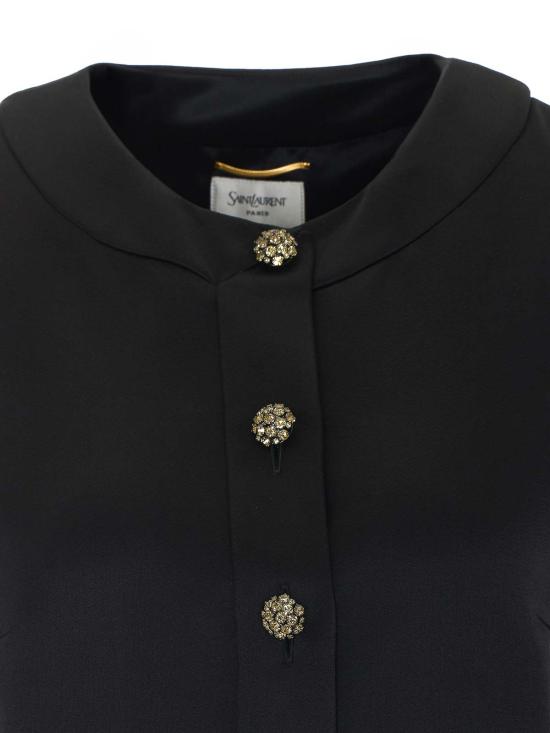 26SS 생로랑 미디 원피스 876016Y6C221000 BLACK - SAINT LAURENT