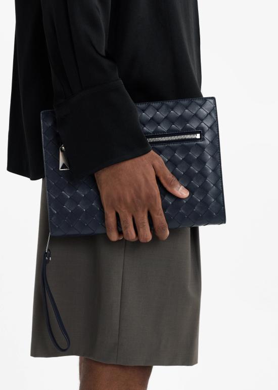 26SS 보테가베네타 스몰 인트레치아토 도큐먼트 케이스 693675V2E414330 BLU - BOTTEGA VENETA