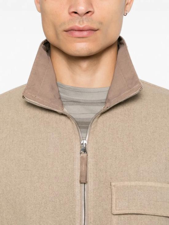 26FW 스톤 아일랜드 울 나일론 플란넬 오버셔츠 자켓 L2S151200033S0451V0094 BEIGE - STONE ISLAND