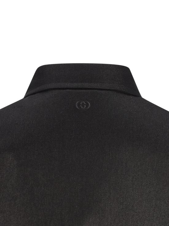 26FW 구찌 인터로킹 G 코튼 실크 셔츠 A0041CXDDBI 1000 BLACK - GUCCI