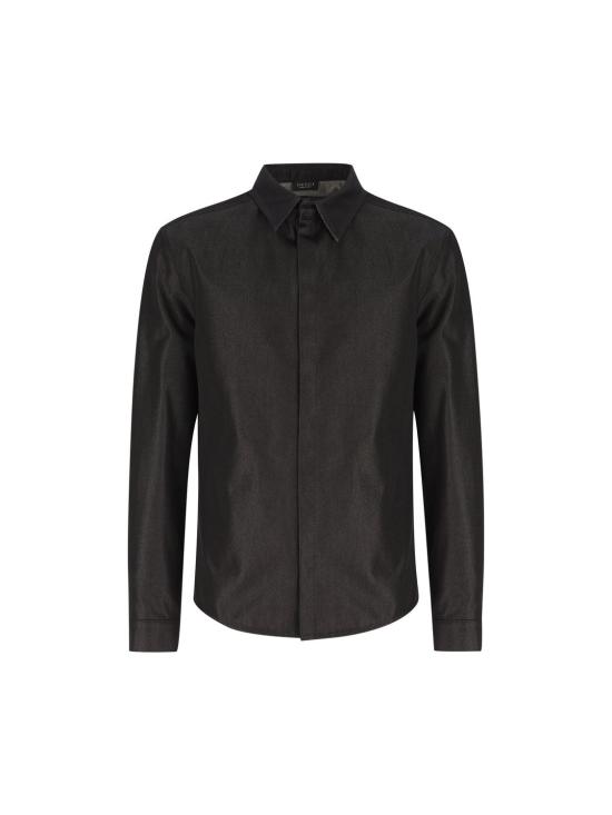 26FW 구찌 인터로킹 G 코튼 실크 셔츠 A0041CXDDBI 1000 BLACK