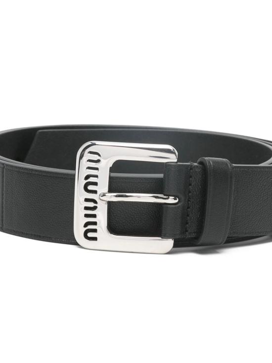 26FW 미우미우 메탈 버클 레더 벨트 5CC545EFX F0632 BLACK - MIU MIU