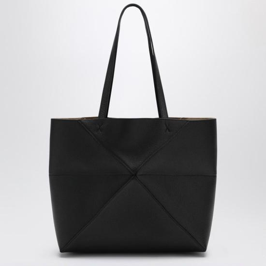 26FW 로에베 미디엄 호리존탈 퍼즐 폴드 토트 A779PEWX04LE 1100 BLACK - LOEWE