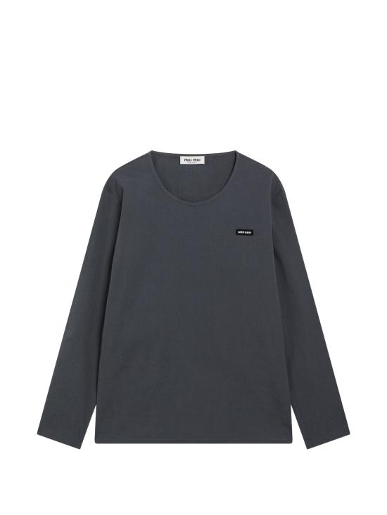 26FW 미우미우 스트레치 포플린 탑 MT2283OOO6472 F063H GREY