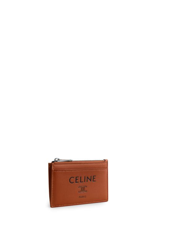 26FW 셀린느 소프트 램스킨 지퍼 카드 지갑 10F993R22 GLK3 BROWN - CELINE