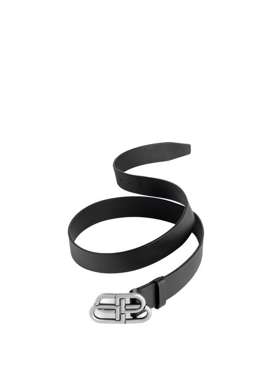 26FW 발렌시아가 BB 라지 레더 벨트 5703701CH0B 1000 BLACK