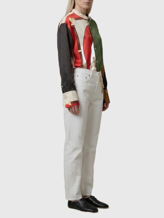 26FW 셀린느 프린트 실크 트윌 루즈핏 셔츠 RC0MF4Y45 14ML MULTICOLOR - CELINE