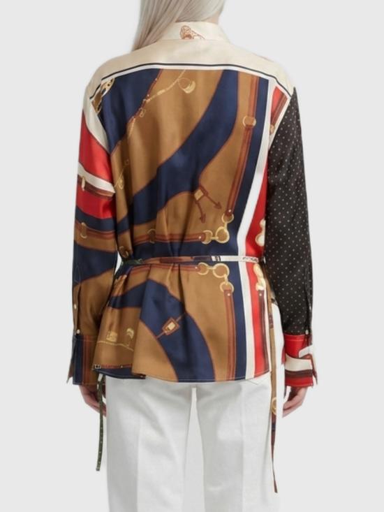26FW 셀린느 프린트 실크 트윌 루즈핏 셔츠 RC0MF4Y45 14ML MULTICOLOR - CELINE