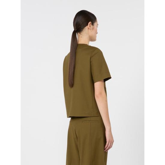 26FW 막스마라 잔자라 스트레치 코튼 버튼업 숏슬리브 자켓 2621046071600 017 GREEN - MAX MARA