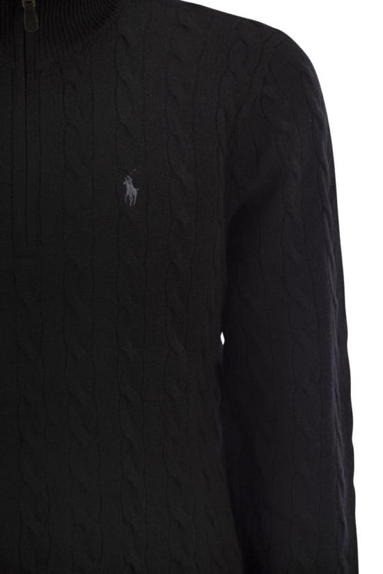 26FW 폴로 랄프로렌 포니 자수 케이블 니트 점퍼 710876766005 NERO - POLO RALPH LAUREN