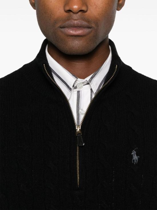 26FW 폴로 랄프로렌 포니 자수 케이블 니트 점퍼 710876766005 NERO - POLO RALPH LAUREN