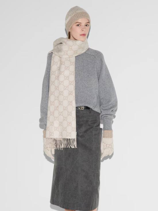 26FW 구찌 GG 캐시미어 스카프 8123173GAC09165 BIANCO - GUCCI