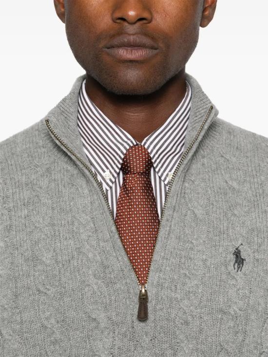 26FW 폴로 랄프로렌 포니 자수 케이블 니트 점퍼 710876766008 GRIGIO - POLO RALPH LAUREN