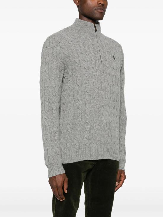 26FW 폴로 랄프로렌 포니 자수 케이블 니트 점퍼 710876766008 GRIGIO - POLO RALPH LAUREN