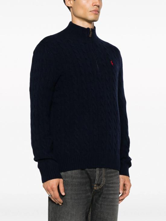 26FW 폴로 랄프로렌 포니 자수 케이블 니트 점퍼 710876766002 BLU - POLO RALPH LAUREN