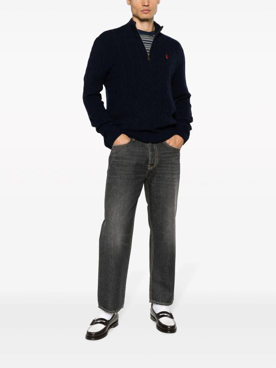 26FW 폴로 랄프로렌 포니 자수 케이블 니트 점퍼 710876766002 BLU - POLO RALPH LAUREN
