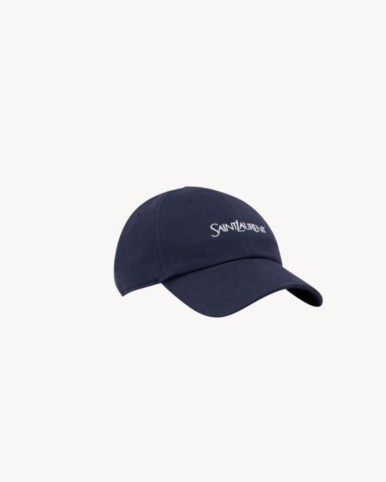 26FW 생로랑 코튼 개버딘 캡 A000TX3YU614178 BLU - SAINT LAURENT