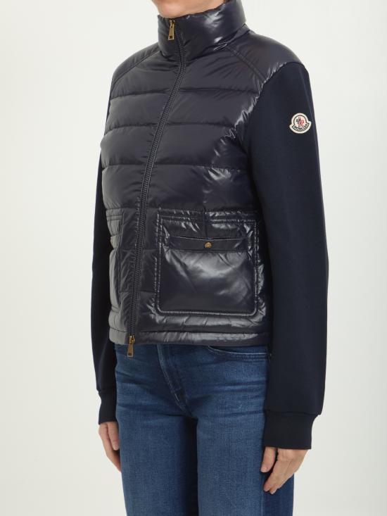 26FW 몽클레어 나일론 디테일 코튼 집업 스웨트셔츠 L20938G0001789BG6778 BLU - MONCLER