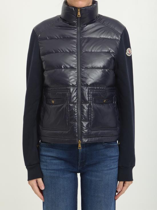 26FW 몽클레어 나일론 디테일 코튼 집업 스웨트셔츠 L20938G0001789BG6778 BLU