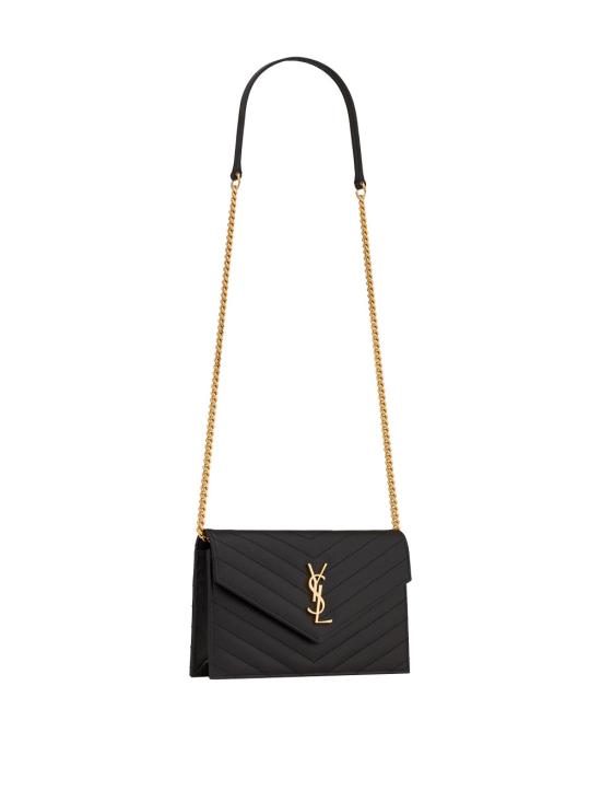 26FW 생로랑 그랑 드 뿌드르 레더 카산드라 엔벨로프 체인 지갑 857605BOW011000 NERO - SAINT LAURENT