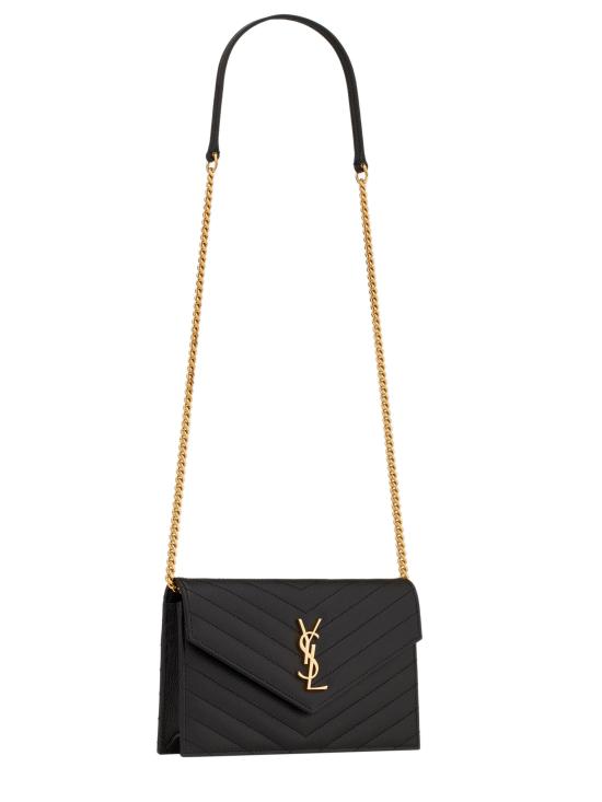 26FW 생로랑 그랑 드 뿌드르 레더 카산드라 엔벨로프 체인 지갑 857605BOW011000 NERO - SAINT LAURENT