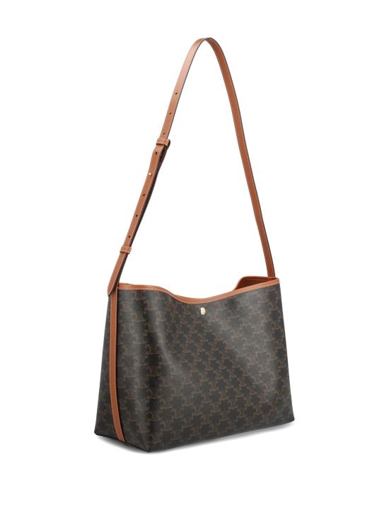 26FW 셀린느 트리옹프 캔버스 카프스킨 소프트 쇼퍼 백 123912GXC 04LU TAN - CELINE