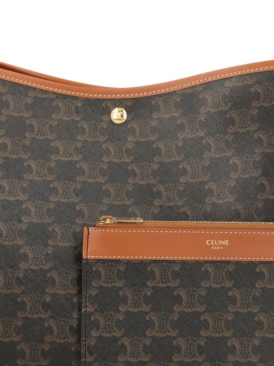 26FW 셀린느 트리옹프 캔버스 카프스킨 소프트 쇼퍼 백 123912GXC 04LU TAN - CELINE