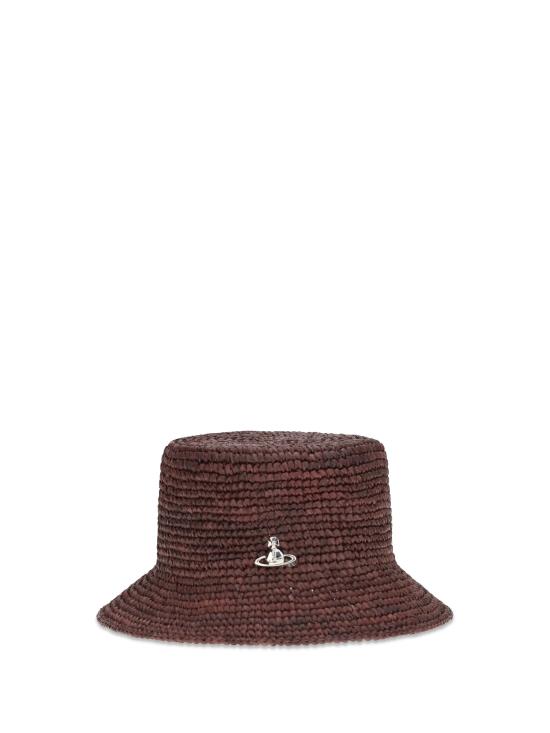 26SS 비비안웨스트우드 와이드 브림 라피아 버킷햇 81020009K005N D411 BROWN