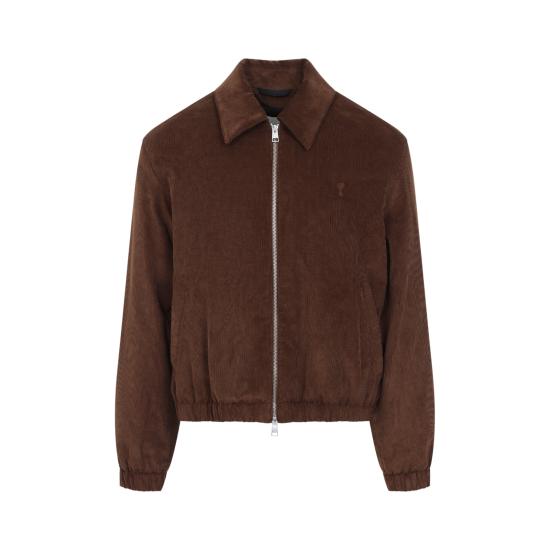 26FW 아미 울 아미 드 꾀흐 패딩 재킷 HJK830 CO0089 2221 CHOCOLATE BROWN - AMI