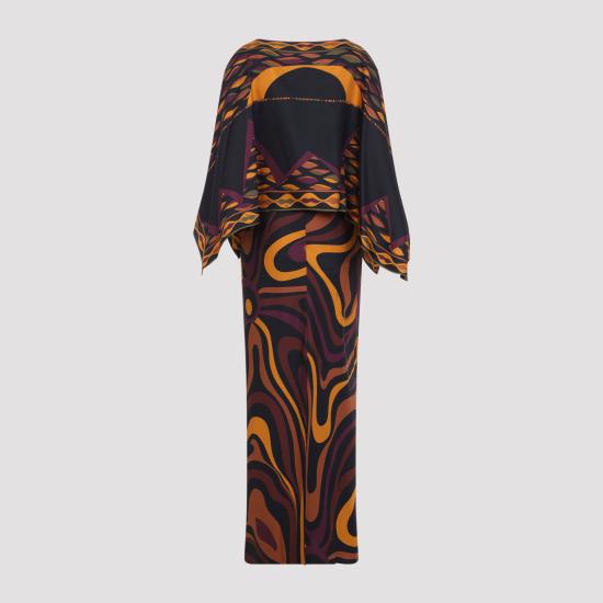 26FW 푸찌 롱 원피스 6URI30 6U761 003 BORDEAUX GOLD - PUCCI