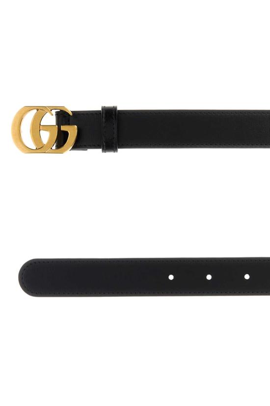 26FW 구찌 컷 GG 마몽 씬 벨트 A005SNAAGYS 1000 BLACK - GUCCI